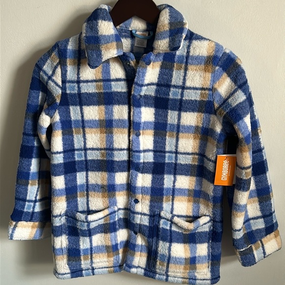 Mandy Moore for Gymboree Unisex Plaid Snap Up Cool Weather Sherpa Shirt Jacket - Picture 1 of 6